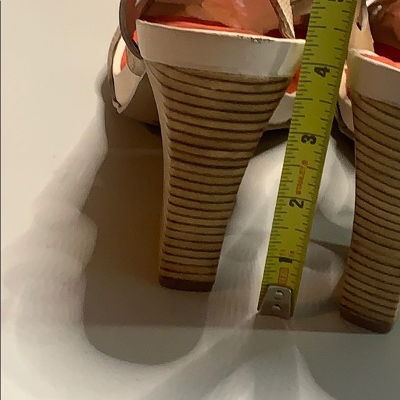 Tervolina wooden stacked heels. Orange/cream sz 39 - Picture 4 of 8